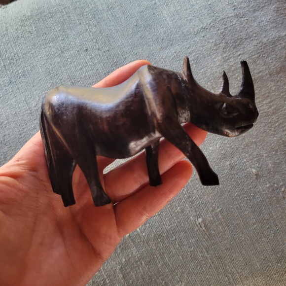 Vintage Wooden Rhino - Picture 6 of 9